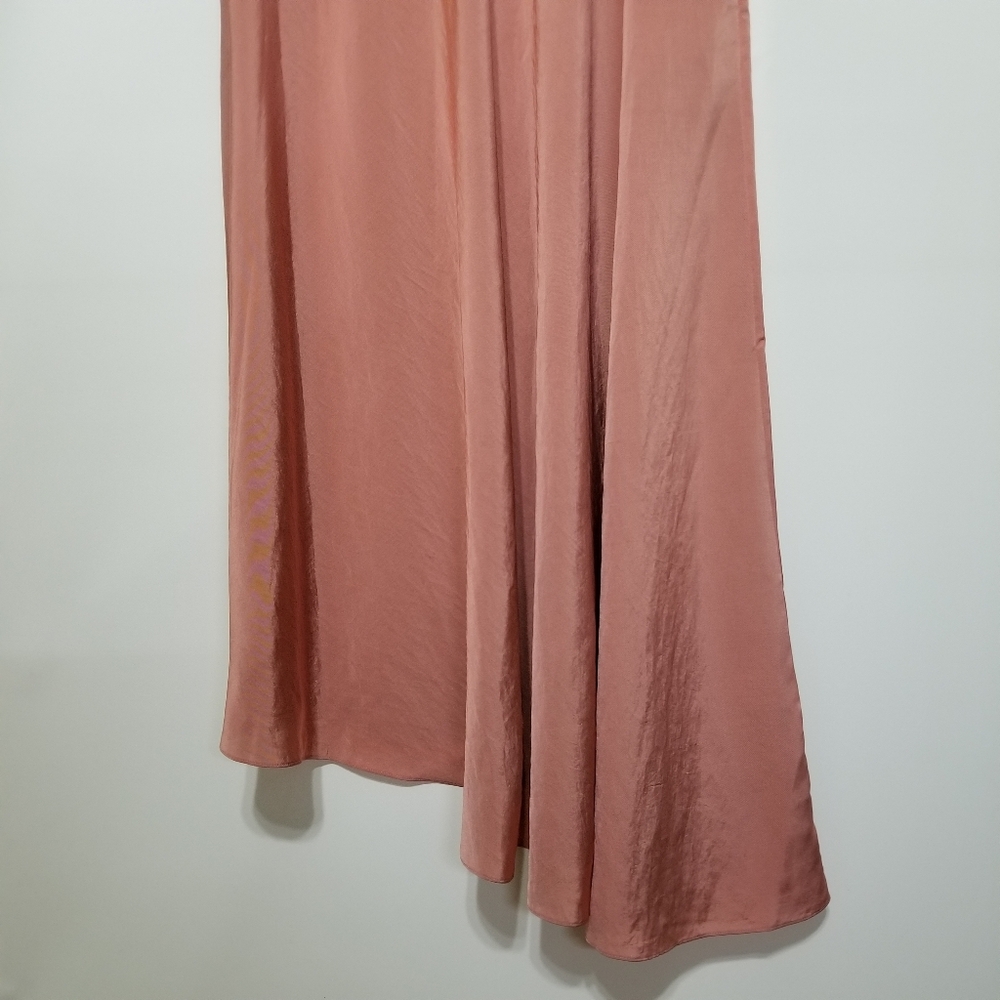 NWT Theory V-Neck Draped Maxi Dress in Deep Carnation (Rose Pink) Size 00, 0, 4 - Picture 9 of 16